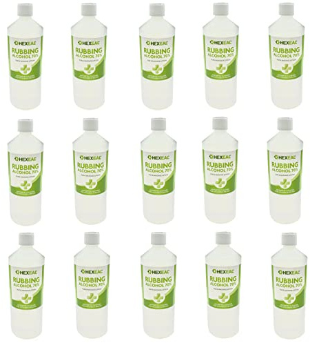 Hexeal 70% Rubbing Alcohol 15L - Cleaning Fluid & Disinfectant | 15 x 1L - Removes Grime from Phones and Electronics, Powerful Degreaser and Cleaning Fluid