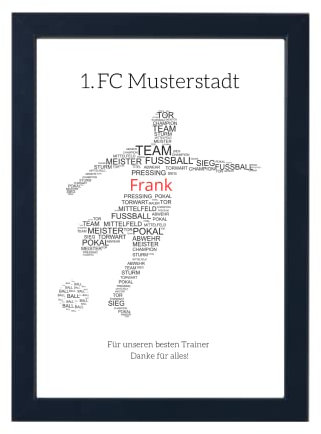 Geschenk Trainer Fussball Mann Teammitglied Mannschaft Team personalisiert Poster Kunstdruck Bild A4