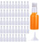 SHUESS 50 Pcs Miniature Alcohol Bottles - 50ml Mini Alcohol Bottle - Reusable Plastic Mini Shot Bottles - Empty Mini Liquor Bottle with Aluminium Lids and Liquid Funnel