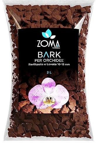 ZOMAGARDEN - Bark per Orchidee Premium - Corteccia Naturale per Orchidee - Lavata, Sterilizzata, 100% Ecologica - 2L (10/15MM)