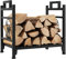 COSTWAY Kaminholzregal, Kaminholzständer aus Metall mit Griffen & verstellbaren Fußpolstern, Feuerholzregal für Innen und Aussen, Brennholzregal für Kamin & Ofen, 46 x 34 x 45 cm