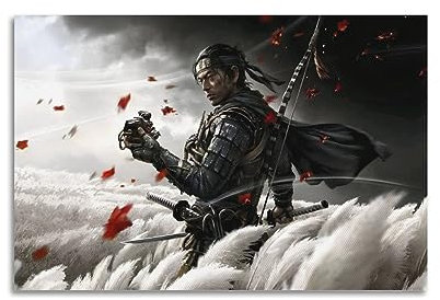 VZRSQZK Game Ghost of Tsushima Poster, dekoratives Gemälde, Leinwand-Wandposter und Kunstdruck, modernes Familienschlafzimmer-Dekor-Poster, 20 x 30 cm