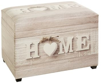 HAKU Möbel Sitztruhe Motiv, Kunstleder, MDF - Maße: B 58 cm x H 42 cm x T 39 cm, Style: Industrial