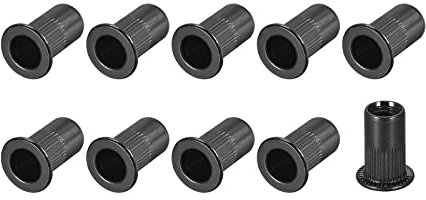 METALLIXITY Rivet Écrous (M5) 20pcs, Carbone Acier Filetés Inserts Écrous - pour Meubles Mécaniques Fixations, Noir