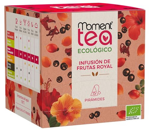 Moment Tea- Infusión De Frutas Royal Ecológico estuche de 15 pirámides de 3g