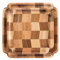 Wood Serving Tray, Set of 2 Square Serving Platter, Checkerboard Serving Tray Coffee Table Tray Decorative Tray for Food Serving Home Decor (1 x 24 cm, 1 x 20 cm)