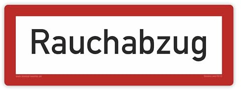Hinweisschild - Brandschutzeinrichtung - Einsatzhinweise - StVO - DIN 4066 - Für Innen und Aussen - PVC Aufkleber - selbstklebend - 105x297mm (10, Rauchabzug)