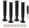 Furniture Adjustable Legs, Metal Bed Support Leg Central Slat Frame Couch Replacement Support Leg Part Heavy Duty Furniture Foot with Screwdriver for Cabinet/Dresser/Table/Sofa 18-32cm (Black 4 Pcs)