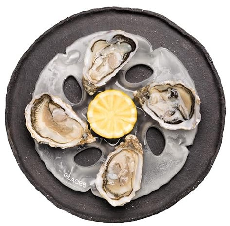 Glace8 - Assiettes à huîtres réfrigérantes en Poche de Glace (Lot de 13 + 2 offertes - sans packaging) pour professionnels CHR