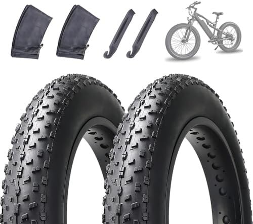 bimiti 2er-Pack Fatbike Reifen 26x4.0 Zoll Fahrradreifen 100-559 Fahrrad Mantel 26 x 4.00 MTB Faltreifen für Rennräder Mountainbike Schlamm Fat Bike Mäntel 26 Zolld Mantel 26 x 4.00 (26x4.0 Schlauche)