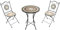 AXI Amélie Bistroset 3-teilig mit Mosaik Design Stern in Grau/Braun | Bistrotisch mit 2 Stühlen | Bistro Gartenmöbel Set für Garten/Balkon/Terrasse | Balkonset/Sitzgruppe