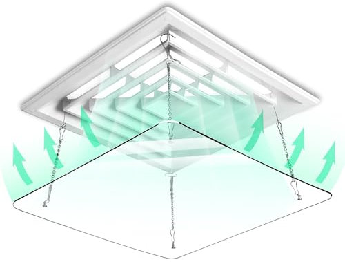 GONCBKVN Square Adjustable Central Air Conditioner Vent Cover, Air Conditioner Deflector, Helps Cooling/Heating Circulation, for Commercial Office Ceiling Vents (Color : Clear, Size : 45cm/17.7in)