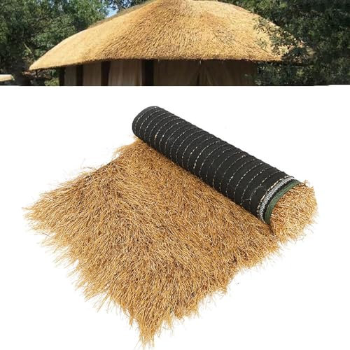 Rollo De Paja Artificial Estilo Alfombra De Paja Simulada, Cerca De Jardín, Patio, Paja, Barra Mexicana, Hierba, Rollo De Paja Sintética, Techo De Paja, Decoración De Fiesta(Size:1*1m(3.2*3.2ft))