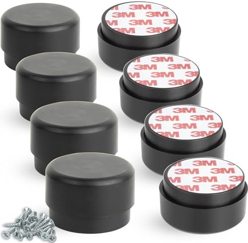 F!XBL Möbelfüße verstellbar selbstklebend Füße für Möbel Ø 55 mm Möbelerhöhung 23-35 mm hoch 8er Set Möbelbeine Rund Schwarz