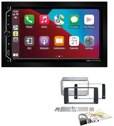 ESX VMX700DAB 2-DIN Autoradio kompatibel mit Wireless Apple CarPlay Android Auto Bluetooth DAB+ passend für MAN TGX ab 2007 schwarz