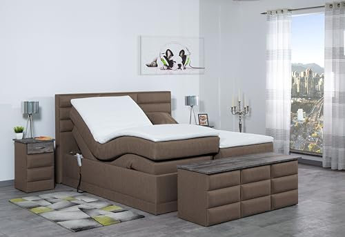 Boxspringbett Pino 240x220, WT-Papyrus, 7-Zohnen Taschenfederkernmatratze, Ergoflex - Inklusive Aufbau - Deutscher Hersteller