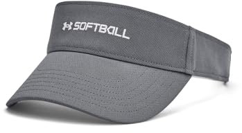 Under Armour Damen UA Blitzing Softball-Visier, verstellbar mit Schweißband OSFM, Pitch Gray-Halo Gray, Einheitsgröße