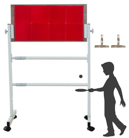 KLYDBMYT Tischtennis-Returnboard mit Universalrädern, professionelles Tischtennis-Reboundboard, Indoor-Trainingsgerät, Winkel einstellbar, geeignet für Heim-Fitnessstudios und Schulen