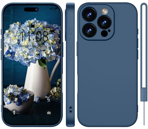 WXX für iPhone 16 Pro Hülle Silikon Case, Handyhülle für iPhone 16 Pro Dünn Slim mit Microfiber, Kratzfeste Rundumschutz Case Hülle für iPhone 16 Pro 6.3'' Dunkel Blau
