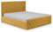 DomoHome- Langlebiges Polsterbett Mona I – Stilvolles Schlafzimmermöbel Mit Großem Bettkasten, Pflegeleichtem Material Und Modernem Design 140x200 cm, Farbe: Gelb
