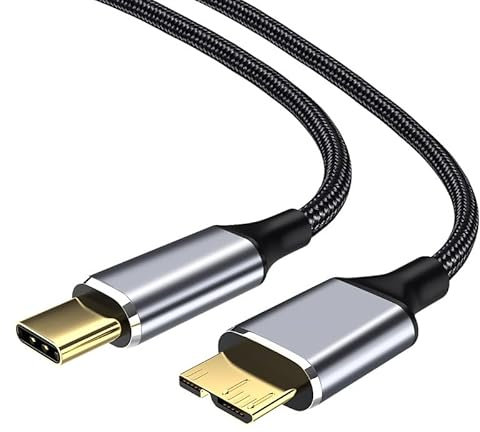 DUOBAGMA USB C zu Micro B Kabel Festplatte Kabel Geflochten USB 3.0 Typ C Stecker auf Micro B Stecker für MacBook Toshiba Canvio