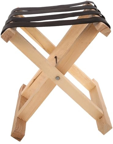 MOLUCKFU Klappbarer Tragbarer Holzstuhl Campinghocker Kleiner Hocker Faltbar Robust für Angeln und Wandern mit Polyester Bezug Leichter Sitz