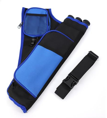 KURUGEILI Carquois de tir à l'arc 3 tubes pour flèches Bleu