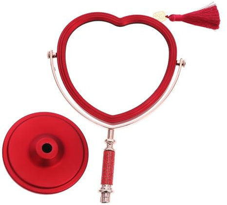 WEKADRIN Chinesischer Hochzeits-Make-up-Spiegel Ästhetischer Spiegel Schminkspiegel mit Beleuchtung lichtspiegel Vanity Mirror schminktisch kommode Schreibtischspiegel großer Spiegel rot