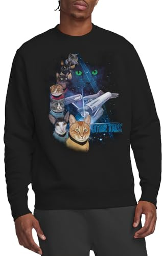 Star Trek Unisex Feline Galaxy Crew Sweatshirt Sweatshirt
