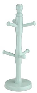 TOP SAVER Mug Tree Cup Holder Elegant Wooden Stand for Coffee Mugs & Tea Cups Stylish Space-Saving Beechwood Mug Holder with 6 Hooks (Mint)