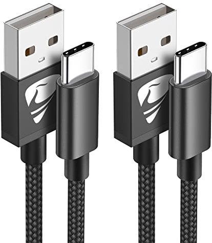 USB C Kabel, [2 Stück 2m] 3.1A Ladekabel USB C Nylon Typ C Schnellladekabel USB auf USB C Kabel für Samsung Galaxy S25 S24 S23 S22 Ultra S9 S8 A55 A54 A52 A51,Note 10,iPhone 16 15,Huawei,Google Pixel