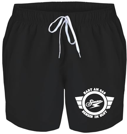 Badehose Herren Simson hart am Gas Benzin im Blut Badeshorts Bedruckt Männer Schwimmhose Beach Shorts Swim Shorts Men