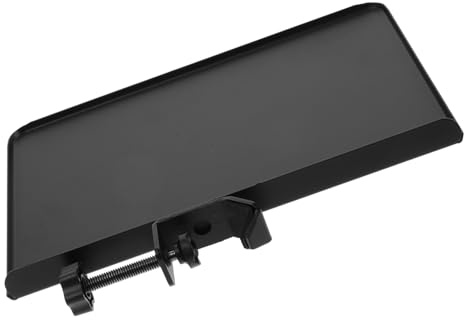 Schwarzes Eisen Soundkarten Tablett für Mikrofonständer, Höhenverstellbar | 3 Cm Klemmweite, für Heim und Konferenzraum Einsatz, Robuste Halterung mit Praktischer Ablage