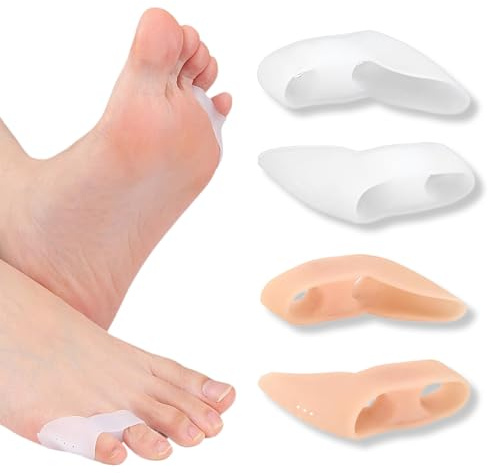 LONZIKP 4 Pares Separadores de Dedos Pequeños, Corrector de Dedos Superpuestos, Cuidado de Corrección de Dedos, Separadores de Gel para Dedos, Protección y Relajación para los Pies