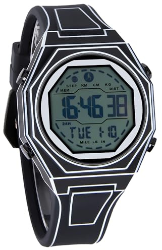 findtime Cartoon Armbanduhr Digital Comic Design Uhr für Jungen Minimalist Lustige Anime Inspired 2D Style Personalisiert Linienzeichnung Mens Watches für Comic Fans Schwarz und Weiß