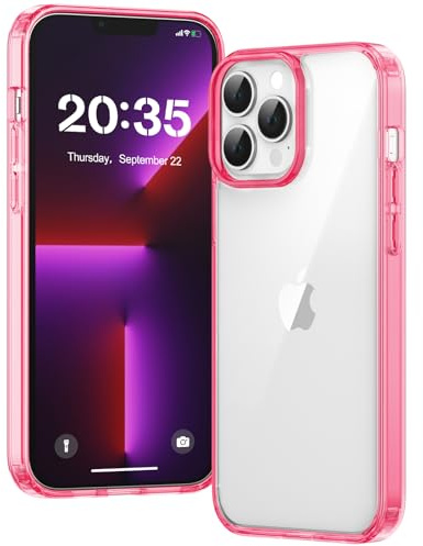 Voyahülle Clear Case for iPhone 13 Pro, Ultra Thin, Shockproof TPU Cover, Anti-Yellowing, Crystal Clear, Phone Case for Apple iPhone 13 Pro - Magenta