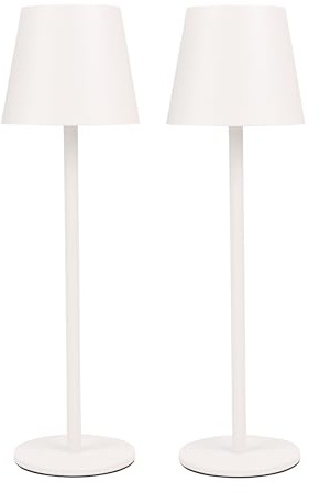AddLiving LED Tischlampe 2er Set | Kabellose Nachttischlampe | Tischleuchte für Wohnzimmer, Schlafzimmer, Büro | Touch-Lampe dimmbar | USB-C Aufladbar | 3 Lichtfarben | 56 LEDs | Weiß