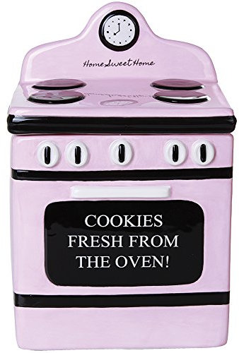Pacific Giftware Retro Oven Freshly Baked Ceramic Cookie Jar with Air Tight Lid 8 inch Tall
