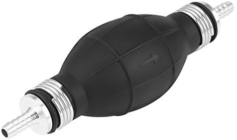 KIMISS Fuel Line Pump Rubber Hand Fuel Pump with Hose Fueling Transfer Hand Bulb Air Vacuum Fueling Line Hand Primer Accessory for Marine Boat Black (6mm)