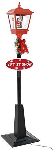 vidaXL Weihnachten Wegeleuchte mit Weihnachtsmann Schneefallfunktion Weihnachtslaterne Dekoration Lampe Leuchte Weihnachtsdeko 180cm LED