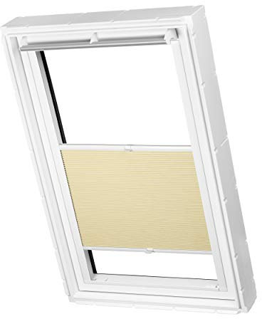 Ventanara® Dachfenster Waben Plissee ohne Bohren passend für Velux Fenster Plisseerollo Faltrollo verspannt Klebemontage (FK06, Beige Verdunkelnd)