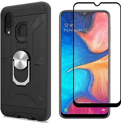 Cuoqing Hülle für Samsung Galaxy A20e, Samsung A20e Hülle 360 Grad Ring Handy Hüllen Bumper Schutzhülle Hull für Samsung Galaxy A20e Handyhülle, Black