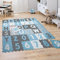 Paco Home Puzzlematte Spielmatte Schaumstoffmatte Baby Kinder Matte rutschfest Zahlen Buchstaben Pastell 36 Teile, Grösse:32x32 cm x 36 STK., Farbe:Blau