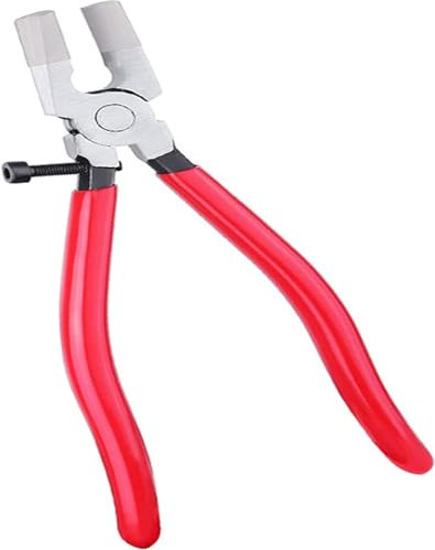 MFDSJ 8inch Glass Running Pliers,Smooth Curved Jaws.for Stained Glass Work Key Fob Curved Jaws Pliers Mosaics Breaking Tool.