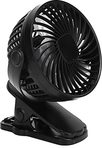 Mini Desk Fan, USB Rechargeable Fans Cooling Portable Small Desktop Fan Personal Fan Low Noise Electric Clip Fan(Black)