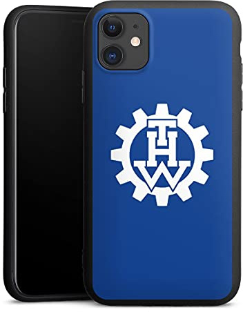 Premium Silikon Hülle kompatibel mit Apple iPhone 11 Handyhülle schwarz Case Logo THW Technisches Hilfswerk