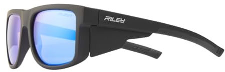 Riley Navigator Safety Glasses for Work – Anti-Fog, Anti-Scratch Eye Protection Glasses, UV Safety Sunglasses for Men with Revo Lenses, Impact Resistant, Adjustable Fit - Ice Revo Lens