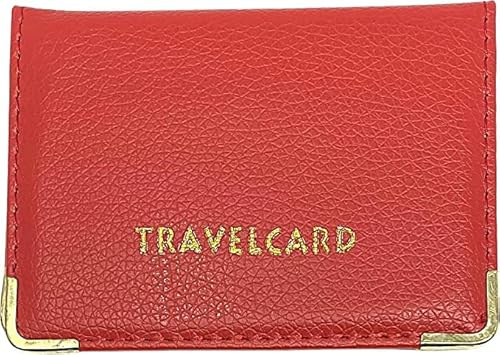 Schnazz Ltd Red Travel Card Bus Pass Holder, Money Organiser & ID Card Holder for Men and Women - Soft Leather