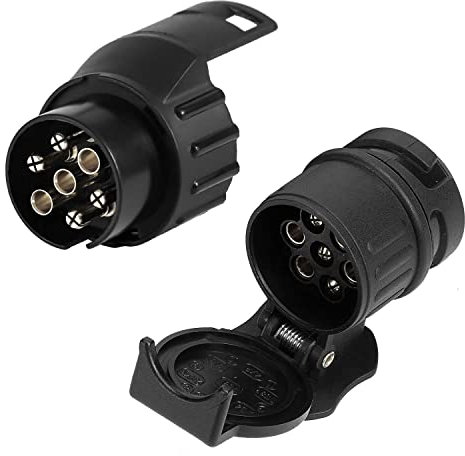 ETUKER Adattatore da Traino da 7 a 13 pin + 13 pin a 7 pin, Convertitore per Presa per Rimorchio, Connettore per Adattatore Elettrico Impermeabile 12V per Camion Camper Roulotte