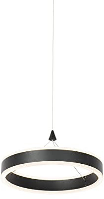 Qazqa - Design Hängelampe I Pendellampe I Pendelleuchte schwarz 30 cm inkl. LED 3-stufig dimmbar - Lyani Dimmer I Dimmbar I Wohnzimmer I Schlafzimmer - Aluminium Rund - I LED